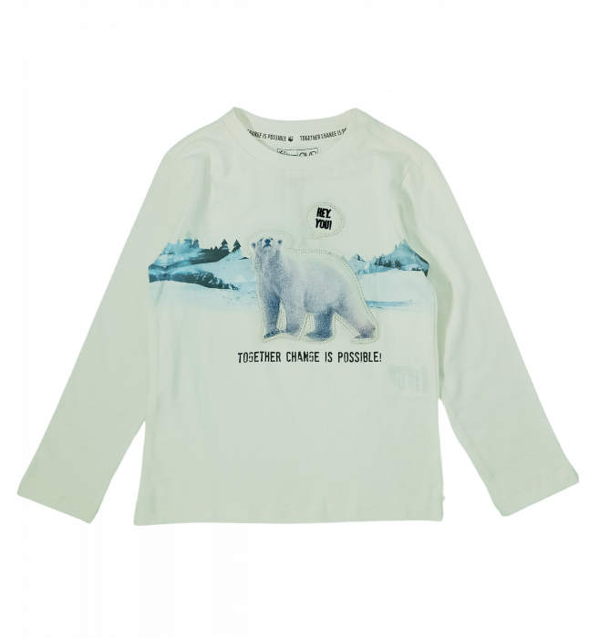 Bluza baieti cu imprimeu urs polar, OVS, bumbac, 3-4 ani [4]