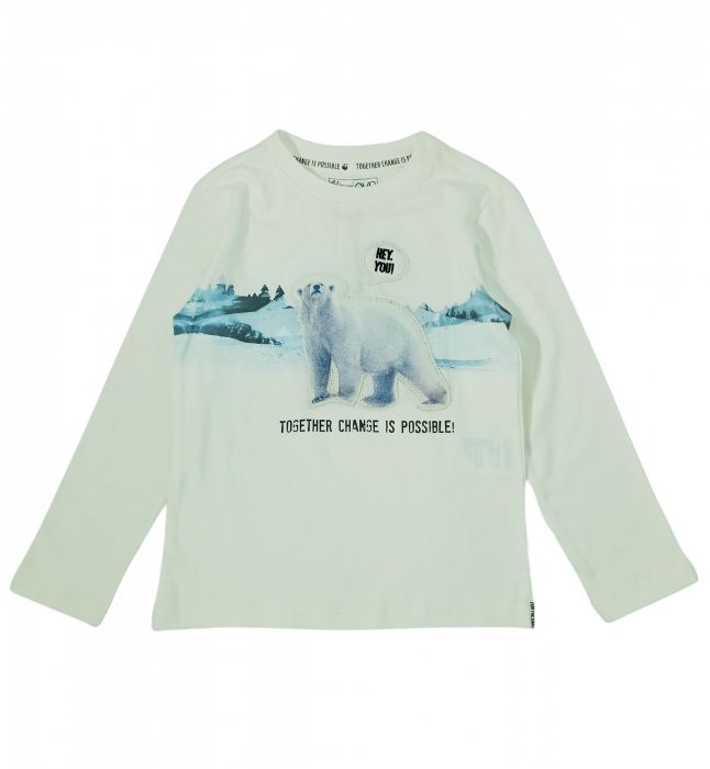 Bluza baieti cu imprimeu urs polar, OVS, bumbac, 3-4 ani [1]