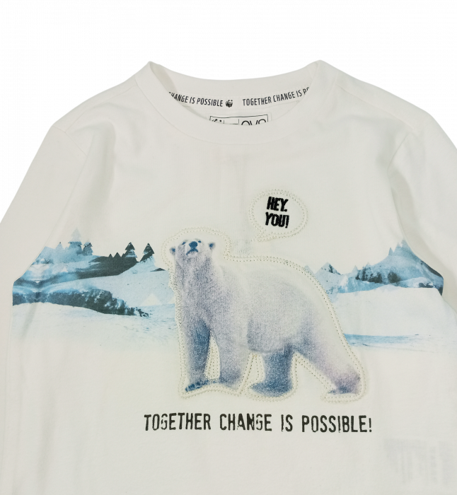 Bluza baieti cu imprimeu urs polar, OVS, bumbac, 3-4 ani [2]
