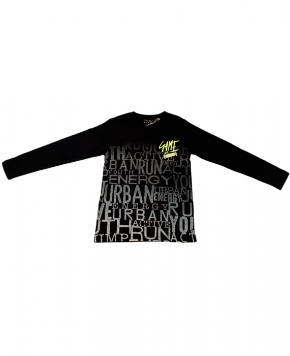Bluza baieti game-over, OVS, bumbac, negru, 128 cm, 7-8ani [1]