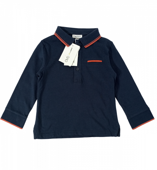 Bluza băieți OVS - guler Polo, Bumbac Organic 100%, [1]