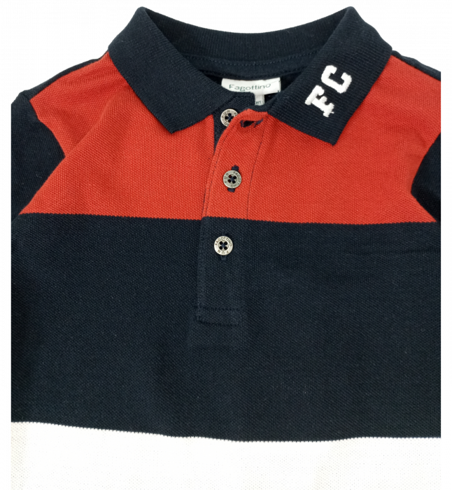 Bluza baieti, OVS, guler polo, Bumbac organic , Multicolor, 86 CM, 18-24 luni [2]