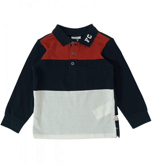 Bluza baieti, OVS, guler polo, Bumbac organic , Multicolor, 86 CM, 18-24 luni [3]