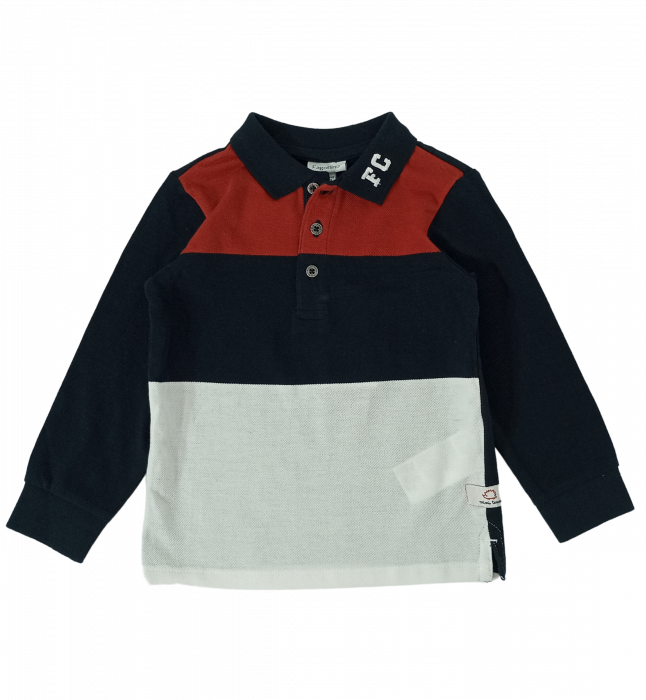 Bluza baieti, OVS, guler polo, Bumbac organic , Multicolor, 86 CM, 18-24 luni [1]