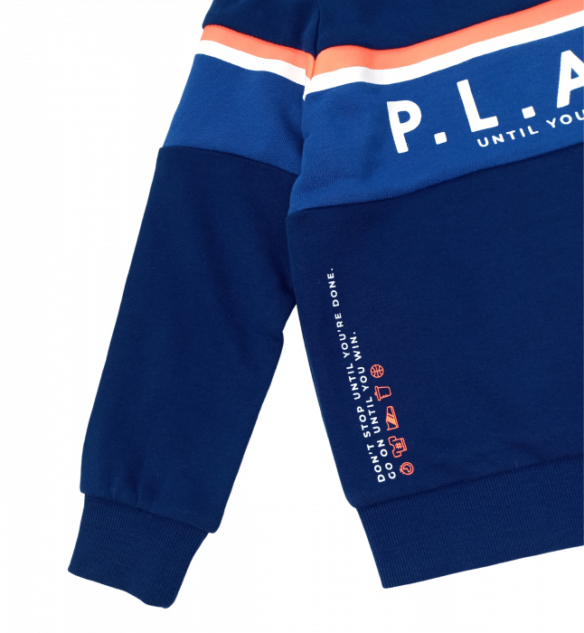Bluza baieti, OVS, imprimeu cu text si dungi, Bumbac pur, Albastru, 110 CM, 4-5 ani [4]