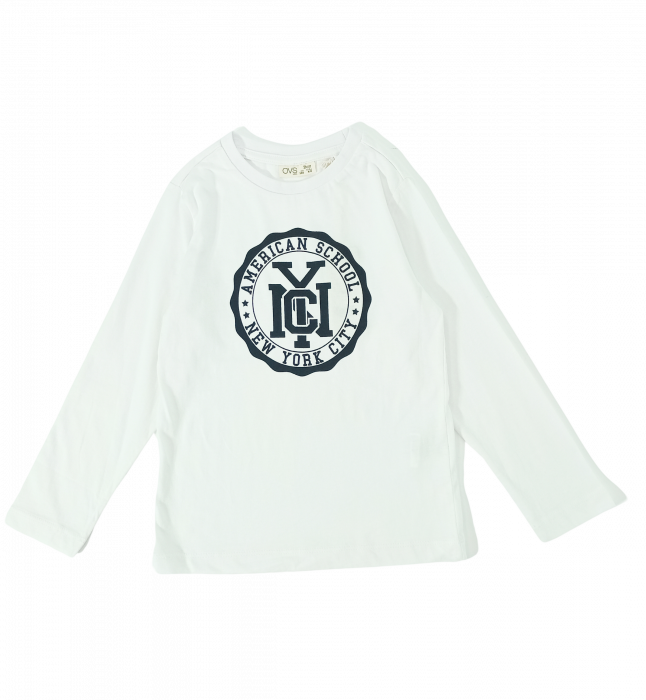 Bluza băieți OVS - Imprimeu Grafic, Bumbac 100%, Alb, 110 cm, 4-5 ani [5]