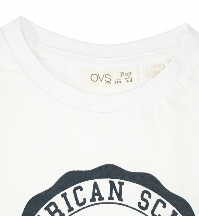 Bluza băieți OVS - Imprimeu Grafic, Bumbac 100%, Alb, 110 cm, 4-5 ani [3]