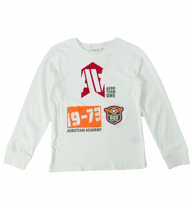 Bluza băieți OVS - Imprimeu Grafic și Text, Patch Decorativ Aero Team Academy, Bumbac 100%, Alb, 116 cm [4]