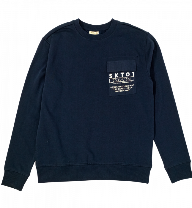 Bluza baieti, OVS, imprimeu text, bumbac organic, 13-14 ani [1]
