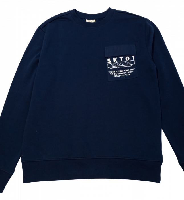 Bluza baieti, OVS, imprimeu text, bumbac organic, 13-14 ani [2]