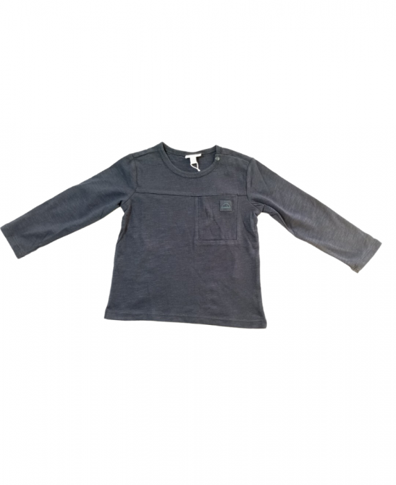 Bluza baieti simpla, OVS, bumbac organic, albastru inchis, 86 cm, 18-24 luni [1]