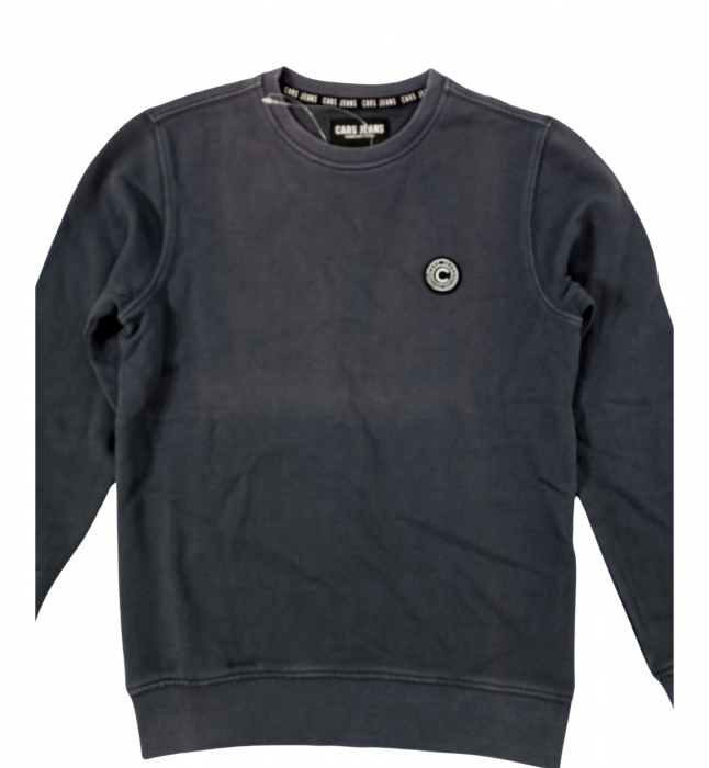 Bluza copii, Cars Jeans, aspect prespalat, Logo, bumbac, Gri inchis, 140 CM, 10 ani [2]