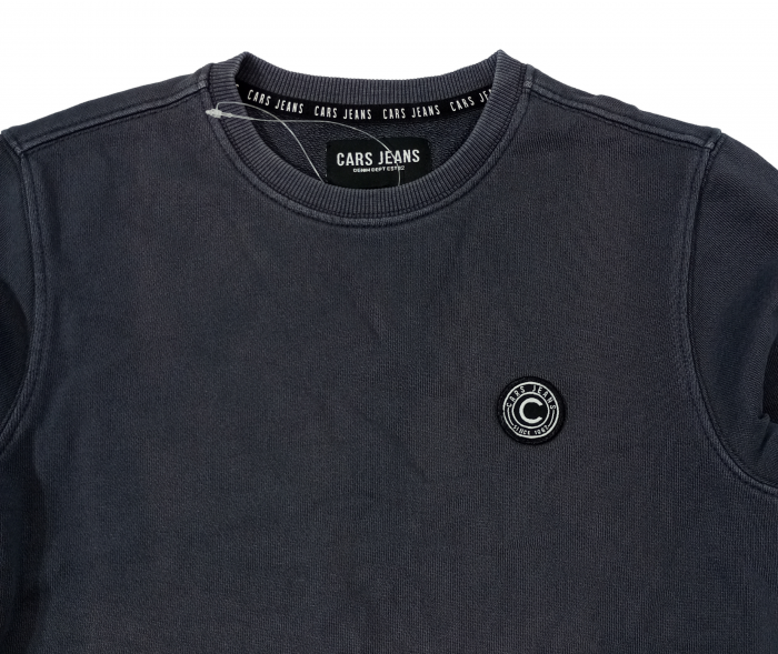 Bluza copii, Cars Jeans, aspect prespalat, Logo, bumbac, Gri inchis, 140 CM, 10 ani [4]