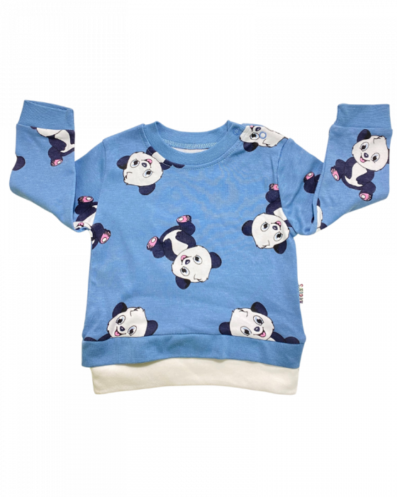 Bluza cu panda albastru deschis 3-6 luni [1]