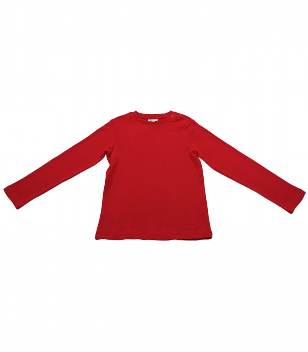 Bluza fete, OVS, simpla, capse pe umar, bumbac BIO, rosu, 98 cm, 2-3 ani [2]