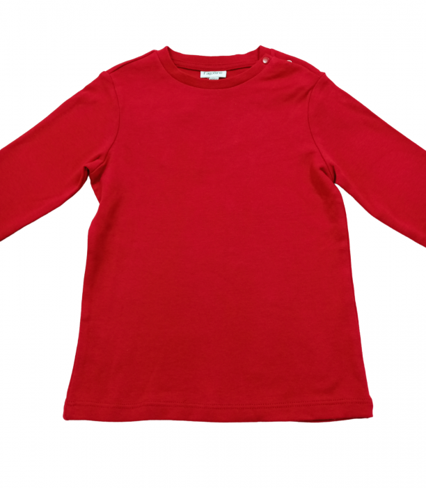 Bluza fete, OVS, simpla, capse pe umar, bumbac BIO, rosu, 98 cm, 2-3 ani [4]