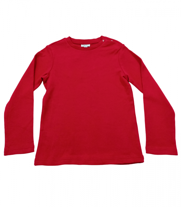 Bluza fete, OVS, simpla, capse pe umar, bumbac BIO, rosu, 98 cm, 2-3 ani [3]