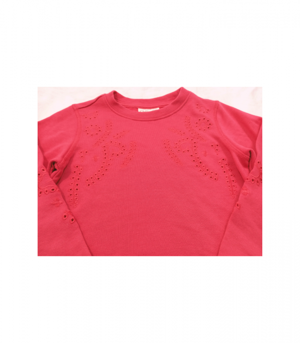 Bluza fete, OVS, broderie florala, bumbac/poliester, roz, 110 cm, 4-5 ani [5]