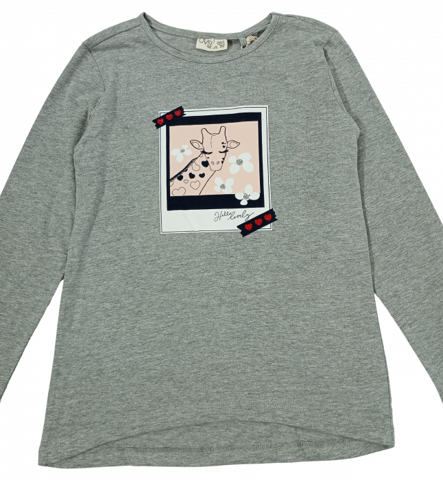 Bluza fete, OVS, girafa si flori, Bumbac organic, 8-9 ani [3]