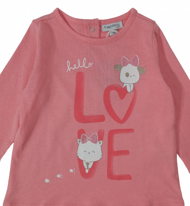 Bluza fete, OVS, imprimeu grafic LOVE si animale, Bumbac, [3]