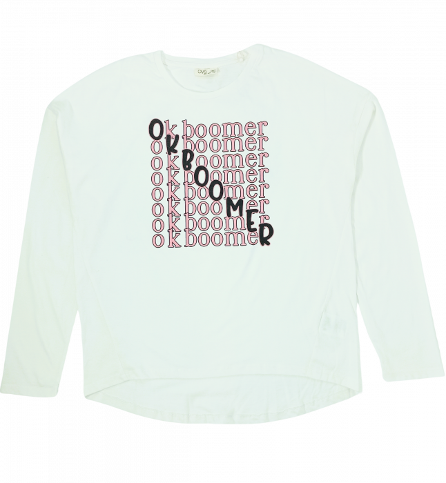 Bluza fete, OVS, imprimeu text, Bumbac organic, 14+ ani [1]