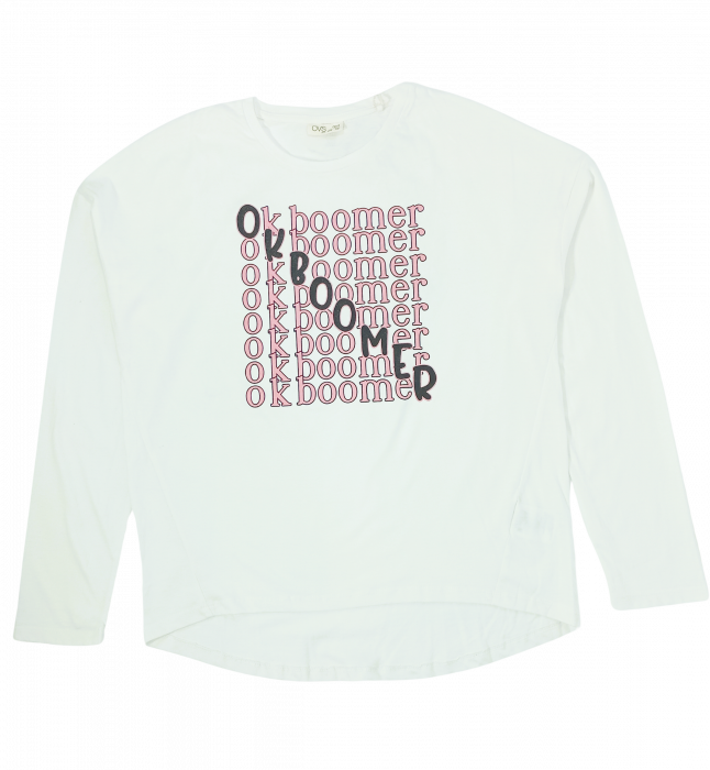 Bluza fete, OVS, imprimeu text, Bumbac organic, 14+ ani [3]