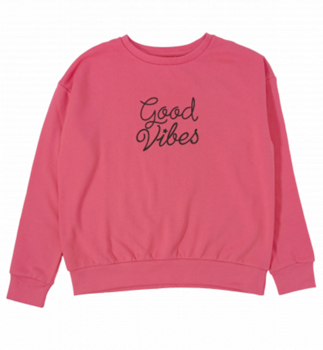 Bluza fete, OVS, imprimeu text Good Vibes, Bumbac si poliester, 13-14 ani [3]