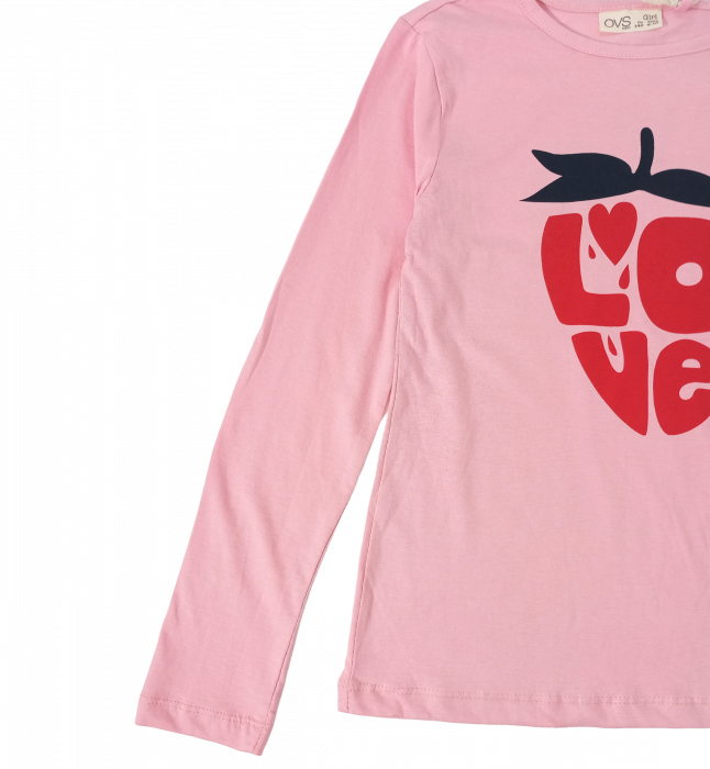 Bluza fete - Imprimeu text LOVE, Bumbac 100%, Roz, 9-10 ani [4]