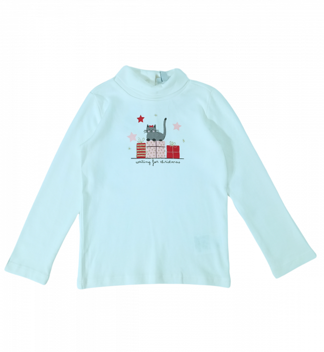 Bluza fete, OVS, model grafic cu guler inalt, Bumbac, [1]