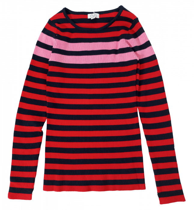 Bluza fete, OVS, model tricotat in dungi, viscoza si poliamida, [3]