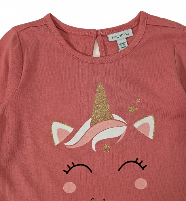Bluza fete, OVS, Unicorn Be happy, Bumbac organic, 12-18 luni [5]