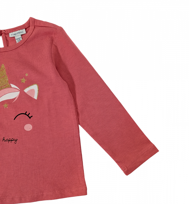 Bluza fete, OVS, Unicorn Be happy, Bumbac organic, 12-18 luni [4]
