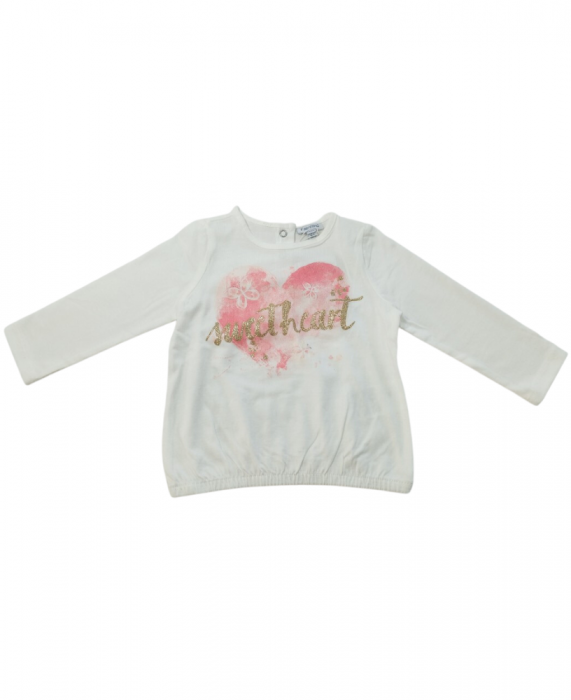 Bluza fete sweetheart, OVS, bumbac, alb, 74 cm, 9-12 luni [1]