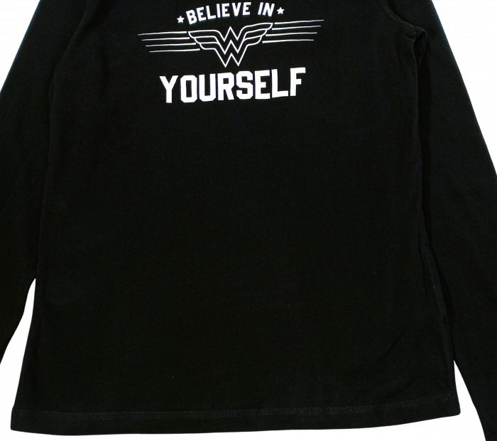 Bluza fete, WONDER WOMEN, Believe in Yourself, Bumbac elastic, 12-13 ani [3]