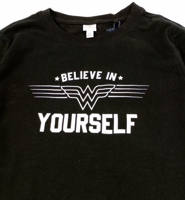 Bluza fete, WONDER WOMEN, Believe in Yourself, Bumbac elastic, 12-13 ani [2]
