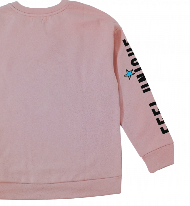 Bluza flausata fete, OVS, imprimeu logo unicorn, bumbac si poliester, 9-10 ani [3]