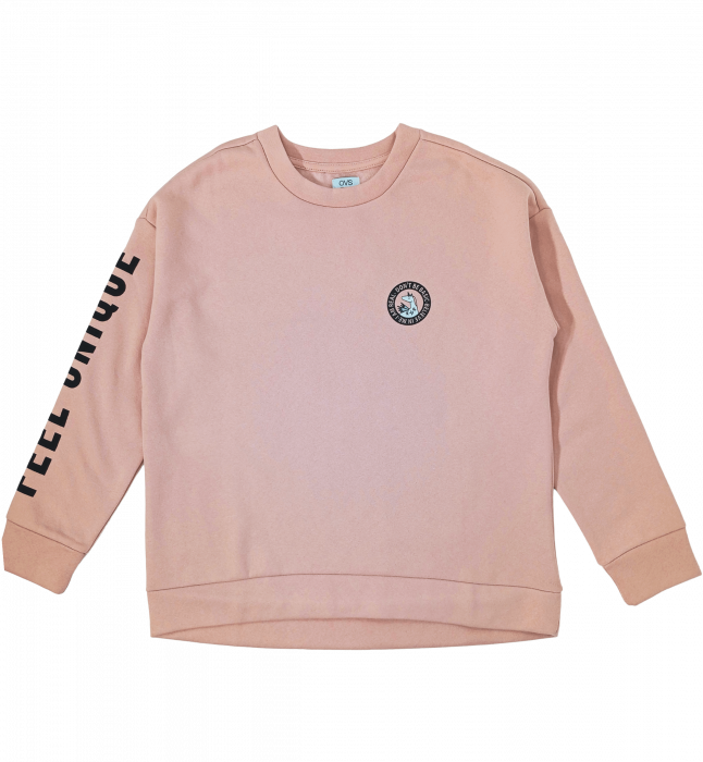 Bluza flausata fete, OVS, imprimeu logo unicorn, bumbac si poliester, 9-10 ani [5]