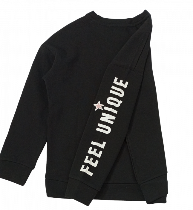 Bluza flausata fete, OVS, imprimeu logo unicorn, bumbac si poliester, 14 ani [6]