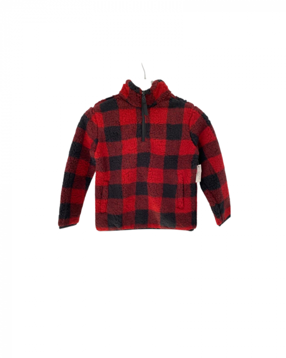 Bluza fleece baieti, Amazon Essentials, in carouri, Bicolor, poliester, 116 cm, 6-7 ani [2]