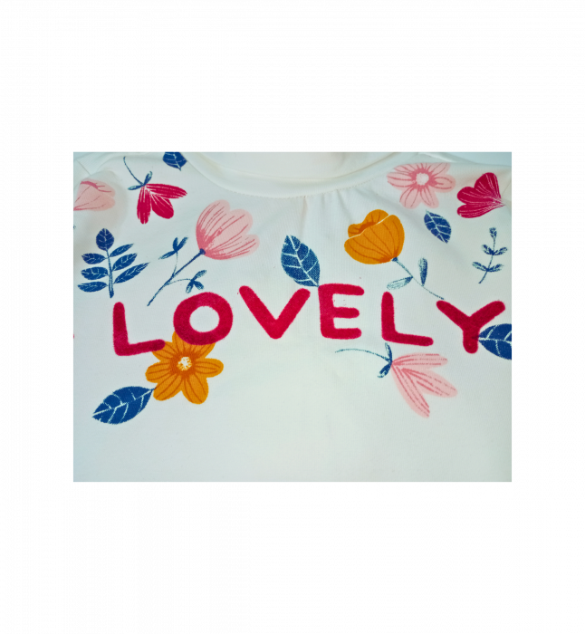 Bluza pe gat, fete, OVS, Lovely, Bumbac organic si elastan, [2]