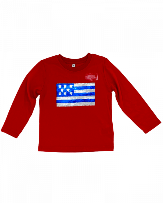 Bluza fete, paiete  grafica steag SUA. [2]