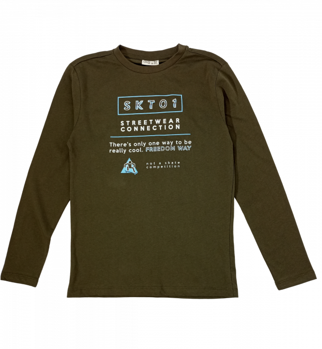 Bluza skate baieti, OVS, imprimeu text, Bumbac organic, 10-11 ani [1]