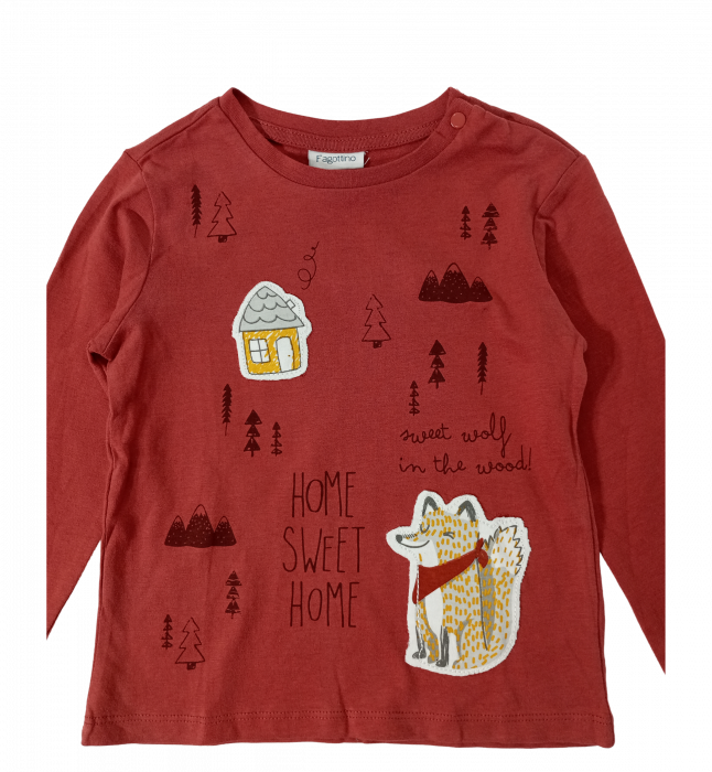 Bluza copii, OVS, imprimeu grafic si broderie,inchidere pe capse, Bumbac organic, [2]