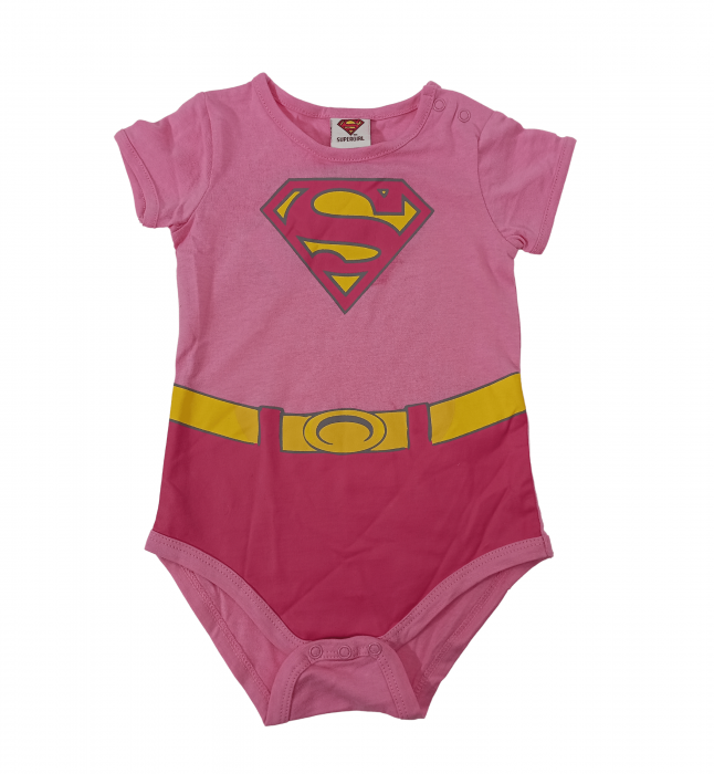 Body fete, OVS, Supergirl - DC Comics, Bumbac organic, 6-9 luni [5]