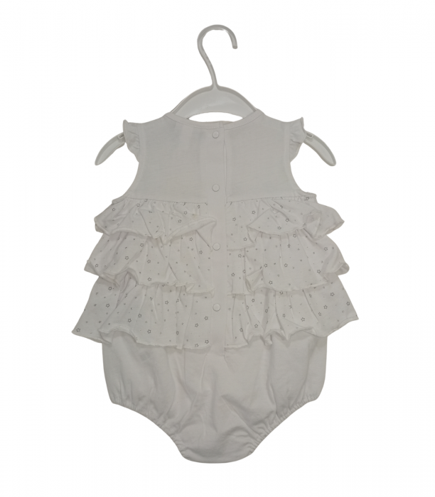 Body rochita fete, OVS, inger brodat, bumbac, Alb, 68 CM, 6-9 luni [2]