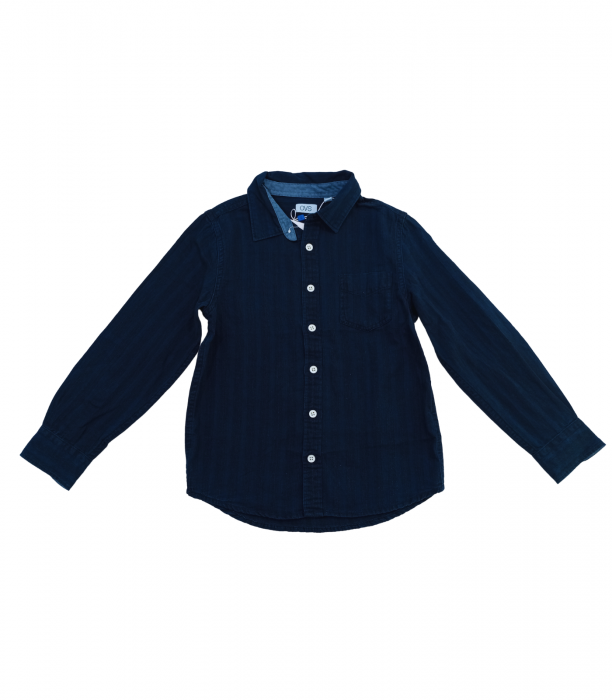 Camasa baieti, OVS, maneca lunga, bumbac Twill, indigo, 122 cm, 6-7 ani [4]