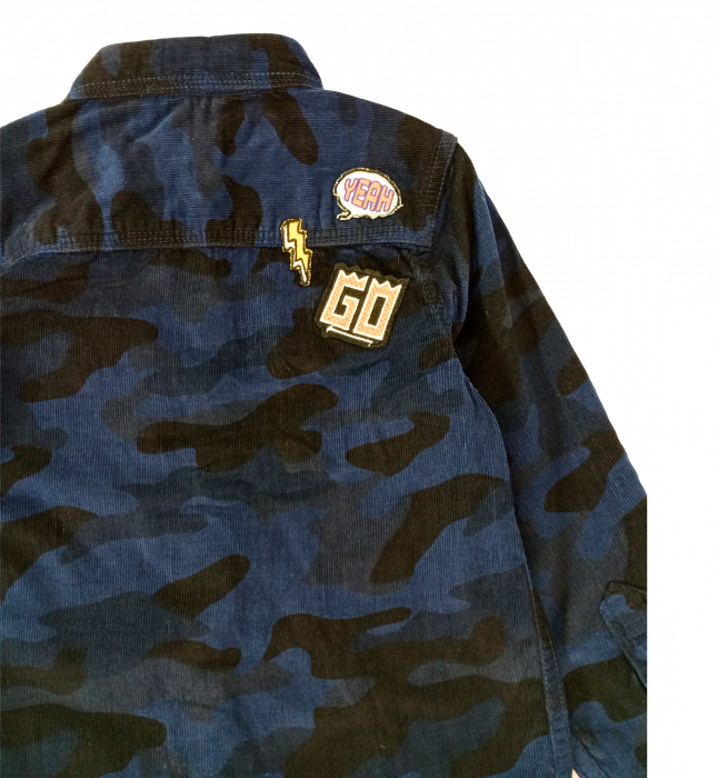 Cămașă băieți OVS - Model Reiat cu Imprimeu Army, Bumbac 100%, Albastru Închis, 104 cm [4]