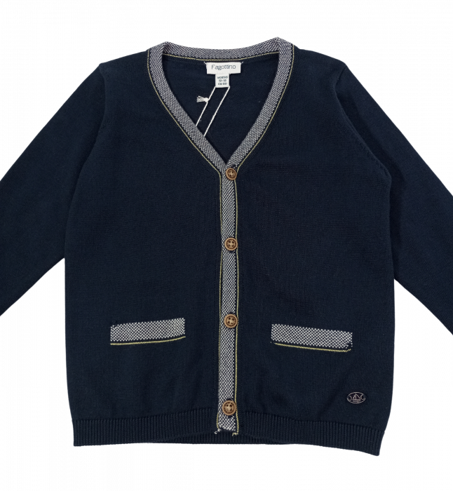 Cardigan copii, OVS, buzunare false, Bumbac organic, 12-18 luni [2]