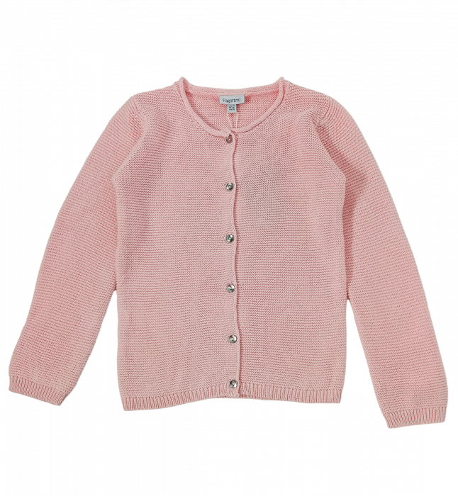 Cardigan fete, OVS, model tricotat, Bumbac BIO, Roz, 98 cm, 2-3 ani [6]