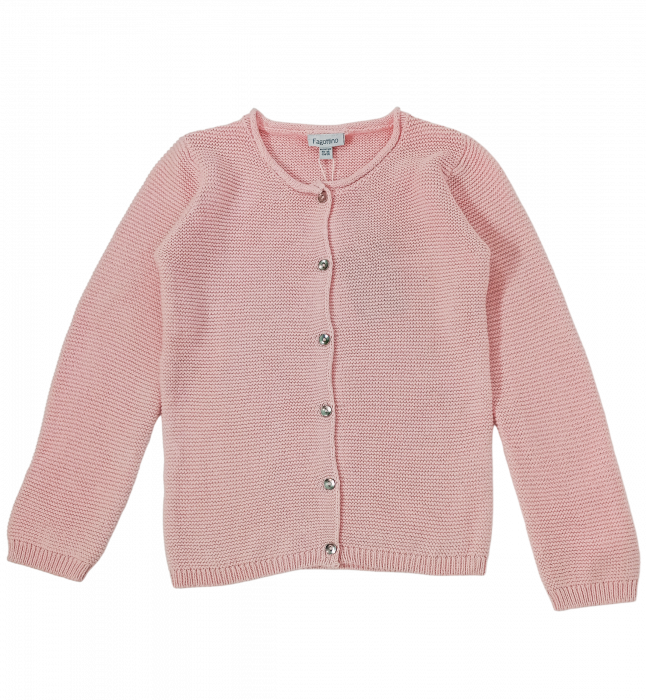 Cardigan fete, OVS, model tricotat, Bumbac BIO, Roz, 98 cm, 2-3 ani [1]